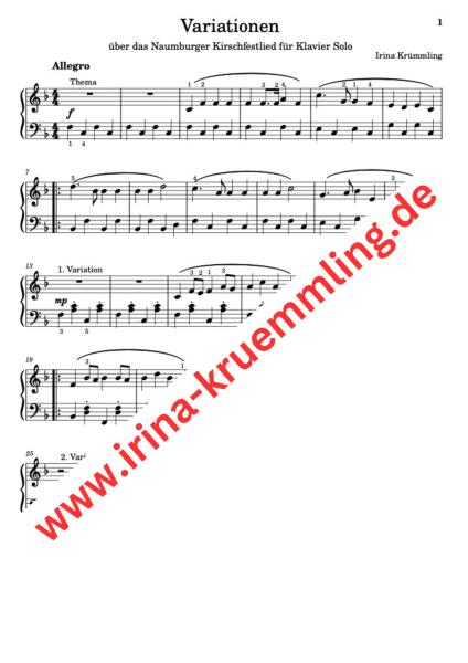 Variationen über das Naumburger Kirschfestlied